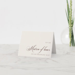 Carte De Remerciements À la Matrone d'Honneur Le Jour de Mon Mariage Cart