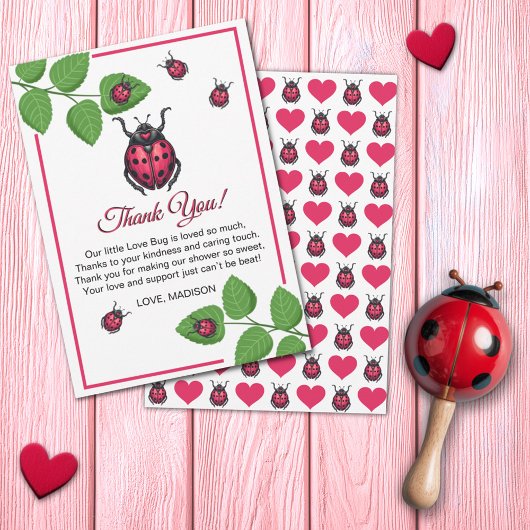 Carte De Remerciements A Little Love Bug Is On The Way Ladybug