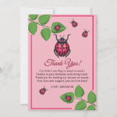 Carte De Remerciements A Little Love Bug Is On The Way Ladybug (Devant)