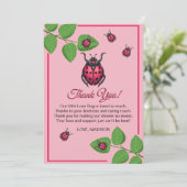 Carte De Remerciements A Little Love Bug Is On The Way Ladybug (Debout devant)