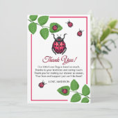 Carte De Remerciements A Little Love Bug Is On The Way Ladybug (Debout devant)