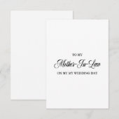 Carte De Remerciements À ma belle-mère le jour de mon mariage (Devant / Derrière)