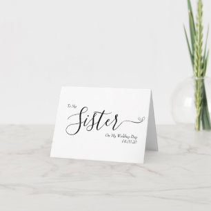 Carte De Remerciements À ma sœur le jour de mon mariage Écriture Élégante