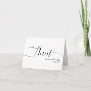 Carte De Remerciements À ma tante le jour de mon mariage Élégant manuscri