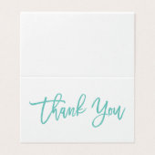 Carte de remerciements à main chic | Sarcelle (Outside Unfolded)