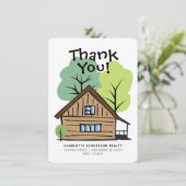 Carte de remerciements à main du client immobilier (Debout devant)