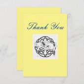 Carte de remerciements à main jaune (Devant / Derrière)