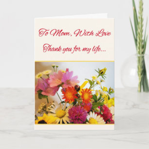 Carte De Remerciements À maman, avec amour