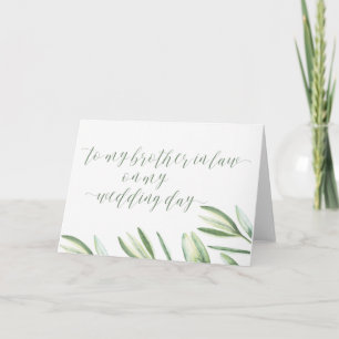 Carte De Remerciements À mon frère en droit le jour de mon mariage