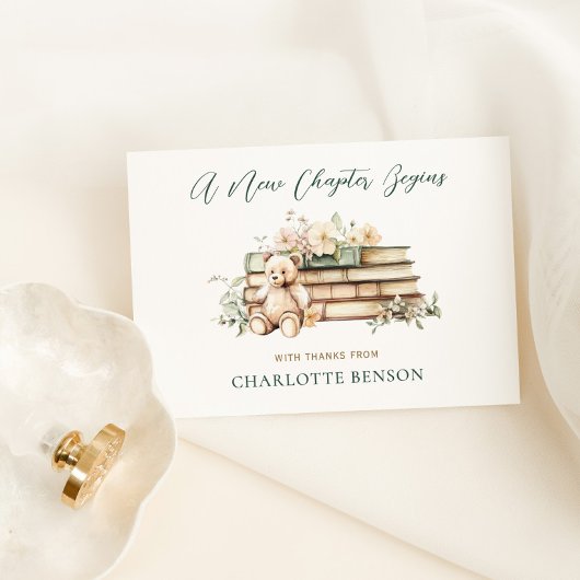 Carte De Remerciements A New Chapter Begins Baby Shower