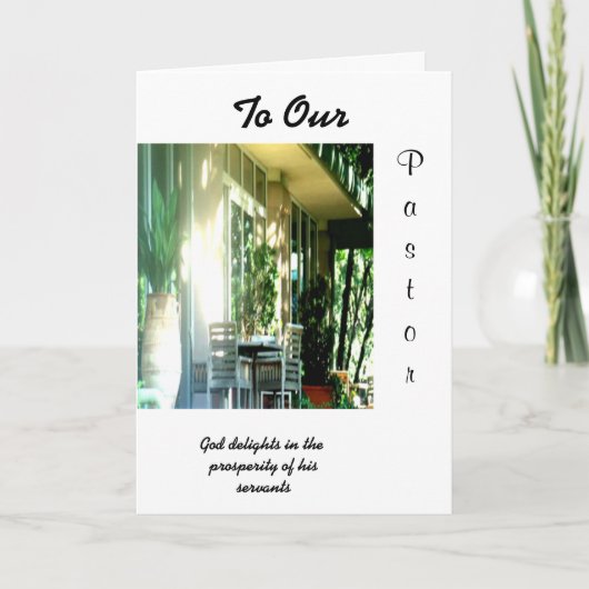 Carte De Remerciements À notre pasteur (Devant)