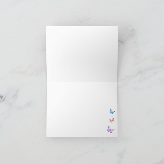 Carte de remerciements à papillon arc-en-ciel - Co (Intérieur)