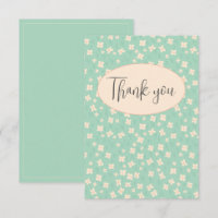 Carte de remerciements à plat floral vert