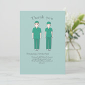 Carte de remerciements à plat pour le médecin et l (Debout devant)