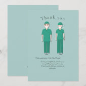 Carte de remerciements à plat pour le médecin et l (Devant / Derrière)