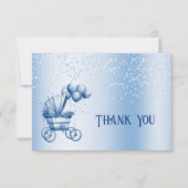 Carte de remerciements à poutre bleue (Devant)