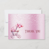 Carte de remerciements à poutre rose (Devant)