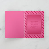 Carte de remerciements à rayures rose et rouge (Intérieur)