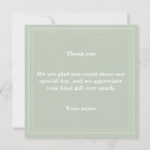 Carte de remerciements à rayures vert pâle (Dos)