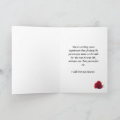 Carte de remerciements à rose rouge (Intérieur)