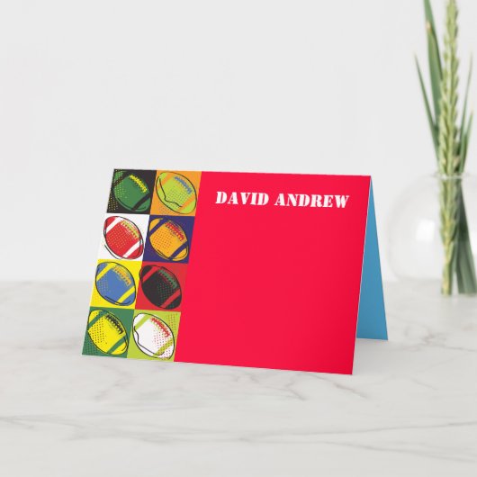 Carte de remerciements à thème de FOOTBALL rétro (Devant)