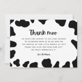 Carte de remerciements à thème de la vache (Devant)