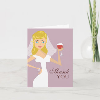 Carte de remerciements à thème moderne Bride Wine|