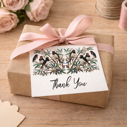 Carte de remerciements À Thème Oiseau