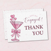 Carte De Remerciements A Tiny Bit Engaged Pink Martini Bridal Shower