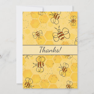 Carte De Remerciements Abeille Bourdonnante Abeilles à Miel Mignonnes