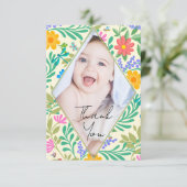 Carte De Remerciements Abeille, coccinelle, papillon, libellule et fleurs (Debout devant)