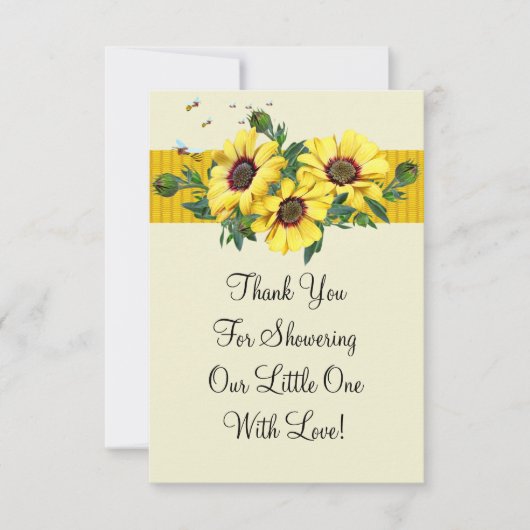 Carte De Remerciements Abeille jaune (Devant)