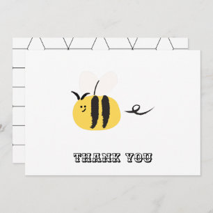Carte De Remerciements Abeille volante, mignon doodle