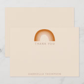 Carte De Remerciements Abstrait Boho Desert Rainbow Terracotta Custom (Devant / Derrière)
