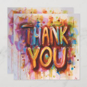 Carte De Remerciements Abstrait coloré (Devant / Derrière)
