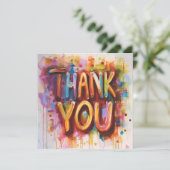 Carte De Remerciements Abstrait coloré (Debout devant)