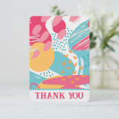 Carte De Remerciements Abstrait coloré (Debout devant)