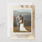 Carte De Remerciements Abstrait d'or | Mariage élégant (Devant)