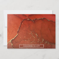 Abstrait Lumineux Rouge & Or Encre d'alcool Liquid