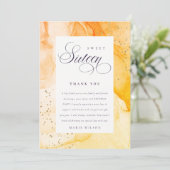 Carte De Remerciements Abstrait Pastel Jaune Orange Douce 16 Anniversaire (Debout devant)