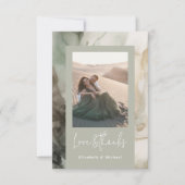 Carte De Remerciements Abstrait Peint moderne Sage Vert Mariage Photo (Devant)