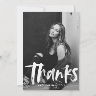 Carte De Remerciements Abstrait Purple Brushstrokes Photo Graduation