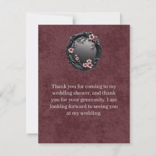 Carte De Remerciements Academia Sombre Douche Gothique