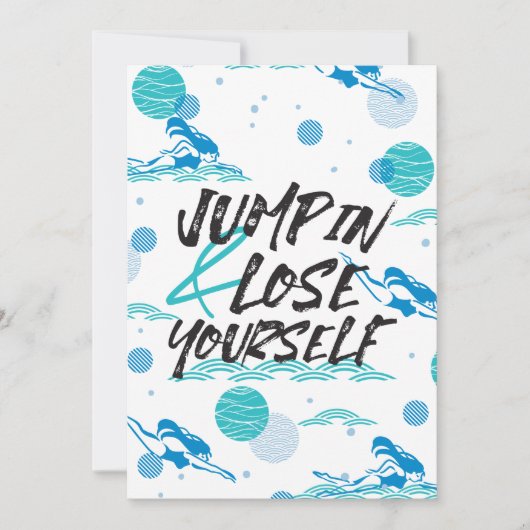 Carte De Remerciements Accédez et perdez-vous, Citations de natation Conc (Devant)