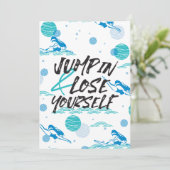 Carte De Remerciements Accédez et perdez-vous, Citations de natation Conc (Debout devant)