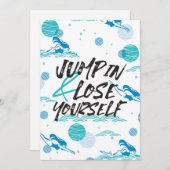 Carte De Remerciements Accédez et perdez-vous, Citations de natation Conc (Devant / Derrière)