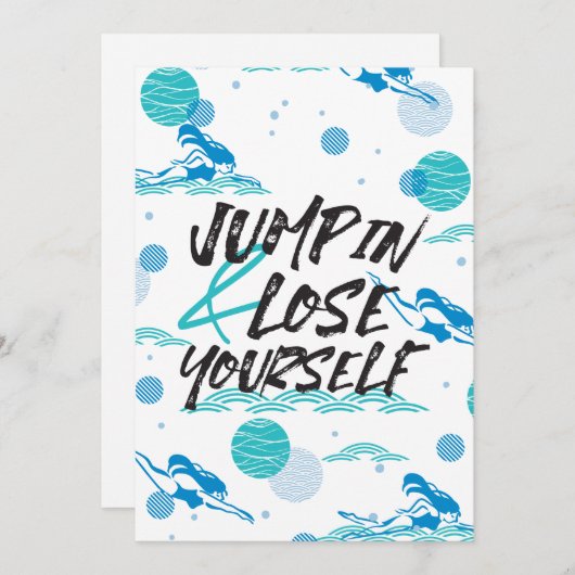 Carte De Remerciements Accédez et perdez-vous, Citations de natation Conc (Devant / Derrière)