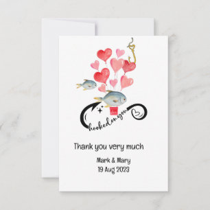 Carte De Remerciements Accompagné sur vous les amateurs de pêche Mariage 