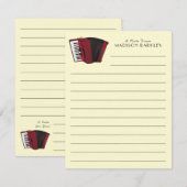 Carte De Remerciements Accordéon Musicien de Instruments Professeur de Mu (Devant / Derrière)