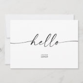 Carte De Remerciements Accueil de marque moderne Hello (Devant)